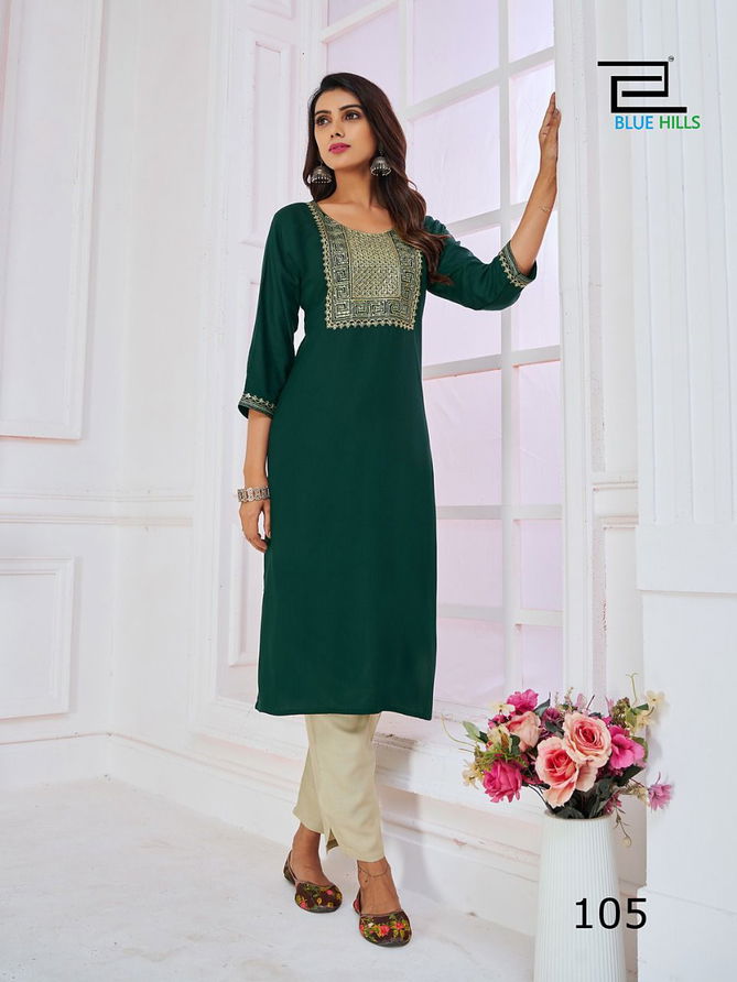 Blue Hills College Girl 1 Embroidery Wholesale Kurti Collection
